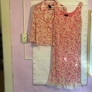 BEYER DRESS women’s 2 piece dress sz12 pink and blouse size 12  pink floral